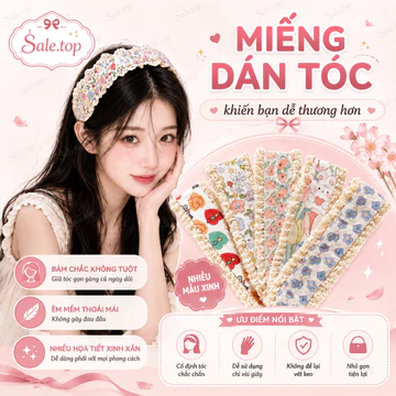 Miếng Dán Tóc Mái Vải Ren, Miếng Dán Cố Định Tóc Mái Nhiều Họa Tiết_sale.top