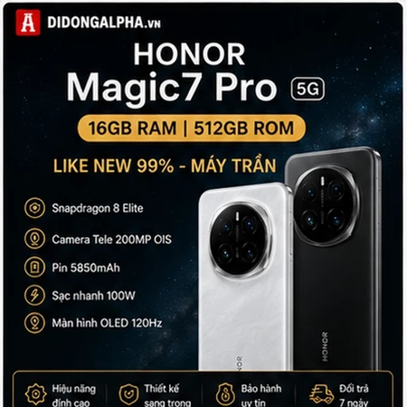 Điện Thoại HONOR Magic7 Pro 5G 16GB/512GB Like New 99% Máy Trần - Snapdragon 8 Elite, Pin 5850mAh