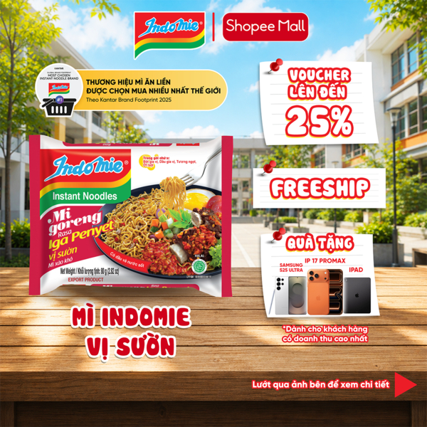 Mì Indomie Vị Sườn 80g x Thùng 40 Gói