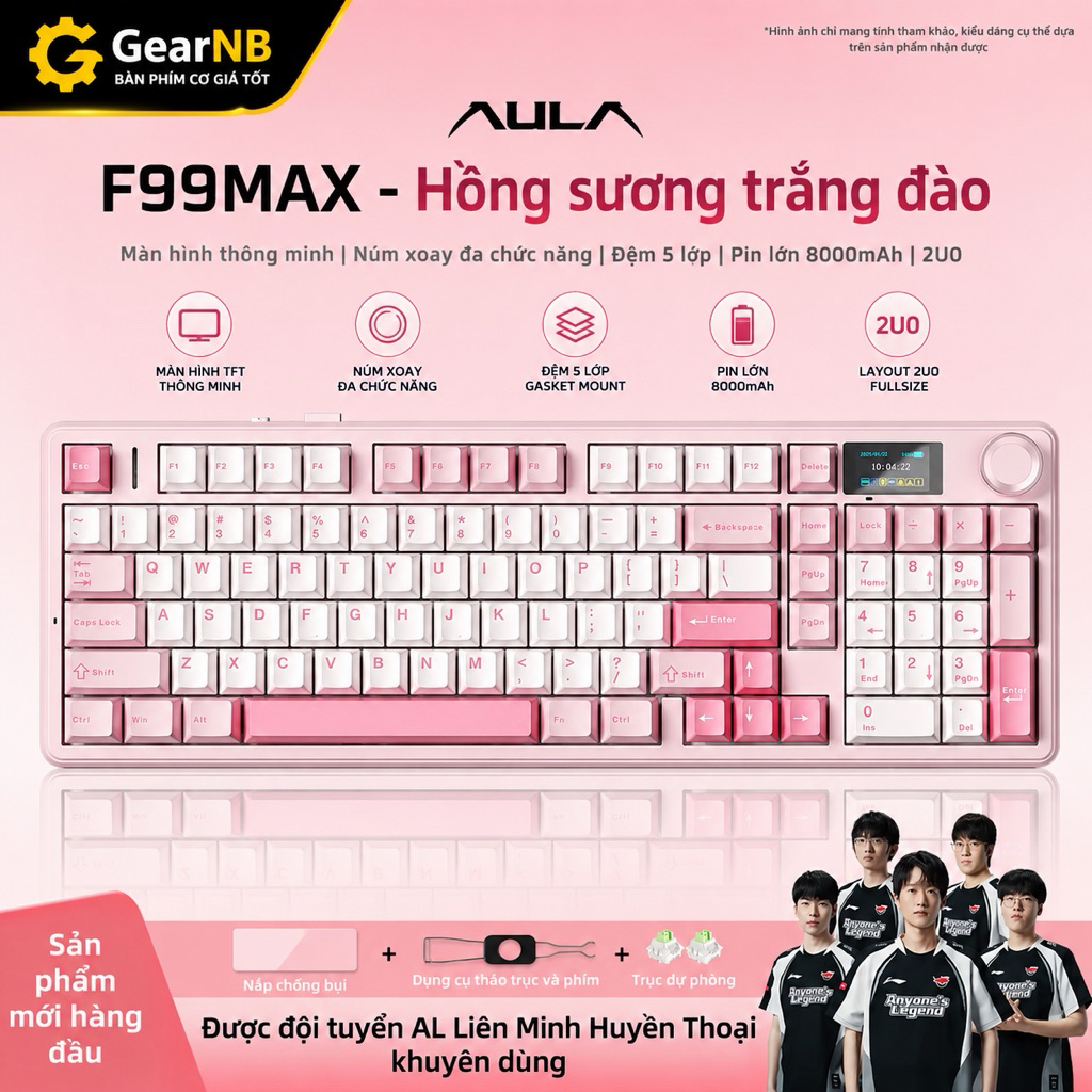 [Hoả tốc] Bàn phím cơ AULA F99 3 Mode Bluetooth 2.4G USB-C | RGB LED | Hot Swap | Layout 99 phím nhỏ gọn | Pin trâu | BigBuy360 - bigbuy360.vn