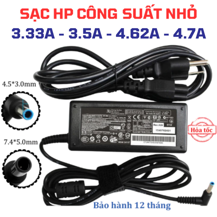 [HỎA TỐC] Sạc HP 3.33A, 3.5A, 4.62A, 4.7A - Sạc HP Pavilion HP Envy HP Spectre HP EliteBook HP ProBook HP Zbook