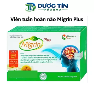 Thực phẩm bảo vệ sức khỏe Migrin Plus - Hoạt huyết dưỡng não, giảm đau nửa đầu, thiếu máu não, tuần hoàn não (20 viên)