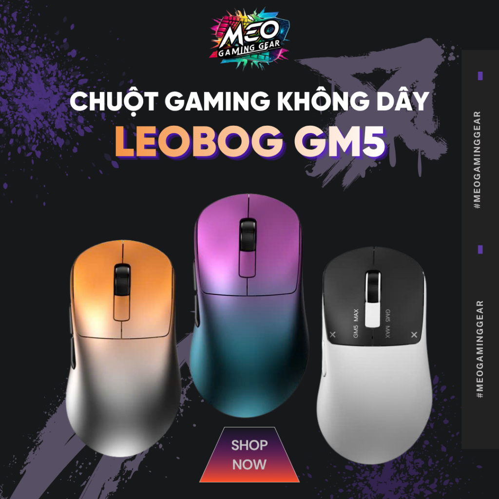 Chuột Gaming Không Dây LEOBOG GM5 - 3 MODE - DUAL 8K - THIẾT KẾ CÔNG THÁI HỌC | BigBuy360 - bigbuy360.vn