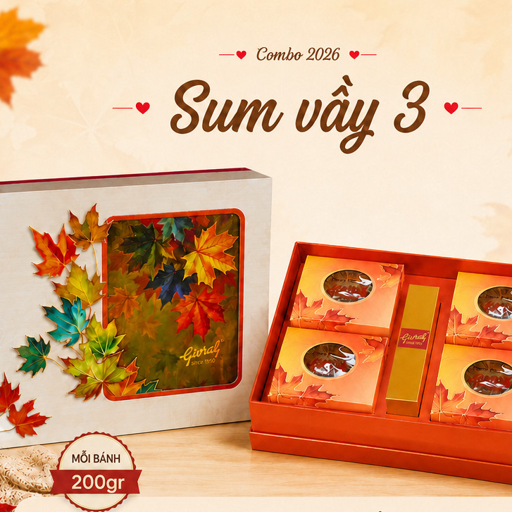 GIVRAL-Bánh Trung Thu Givral Sum Vầy 3 (4 Bánh 200g)- 8B-3B-7B-31B