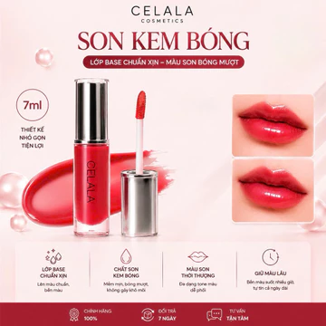 Son Kem Bóng Celala 7ml - Son Bóng Căng Mọng Lên Màu Chuẩn Dưỡng Ẩm Mềm Môi - Chuẩn 6 Màu Hot