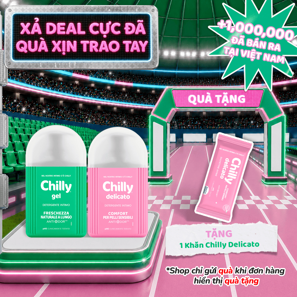 (SẠCH THOÁNG DỊU NHẸ) Dung dịch vệ sinh phụ nữ Chilly 200ml sạch thoáng dịu nhẹ, mướt mát yêu kiều