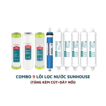 Bộ 9 Lõi Lọc Sunhouse chính hãng - (Lõi thô 123+ RO+ Active +Min+ Far+ Nano +Alkaline)
