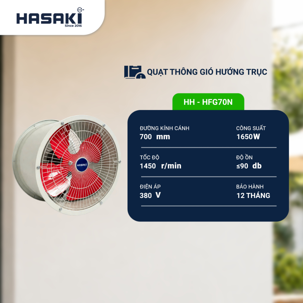 Quạt Thông Gió Tròn Công Nghiệp HASAKI HH-HFG70N | BigBuy360 - bigbuy360.vn
