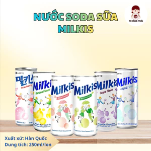 Nước soda sữa Milkis Mix vị 250ml/lon – Nước ngọt Hàn Quốc ít ngọt, vị ngon dễ uống mát lạnh