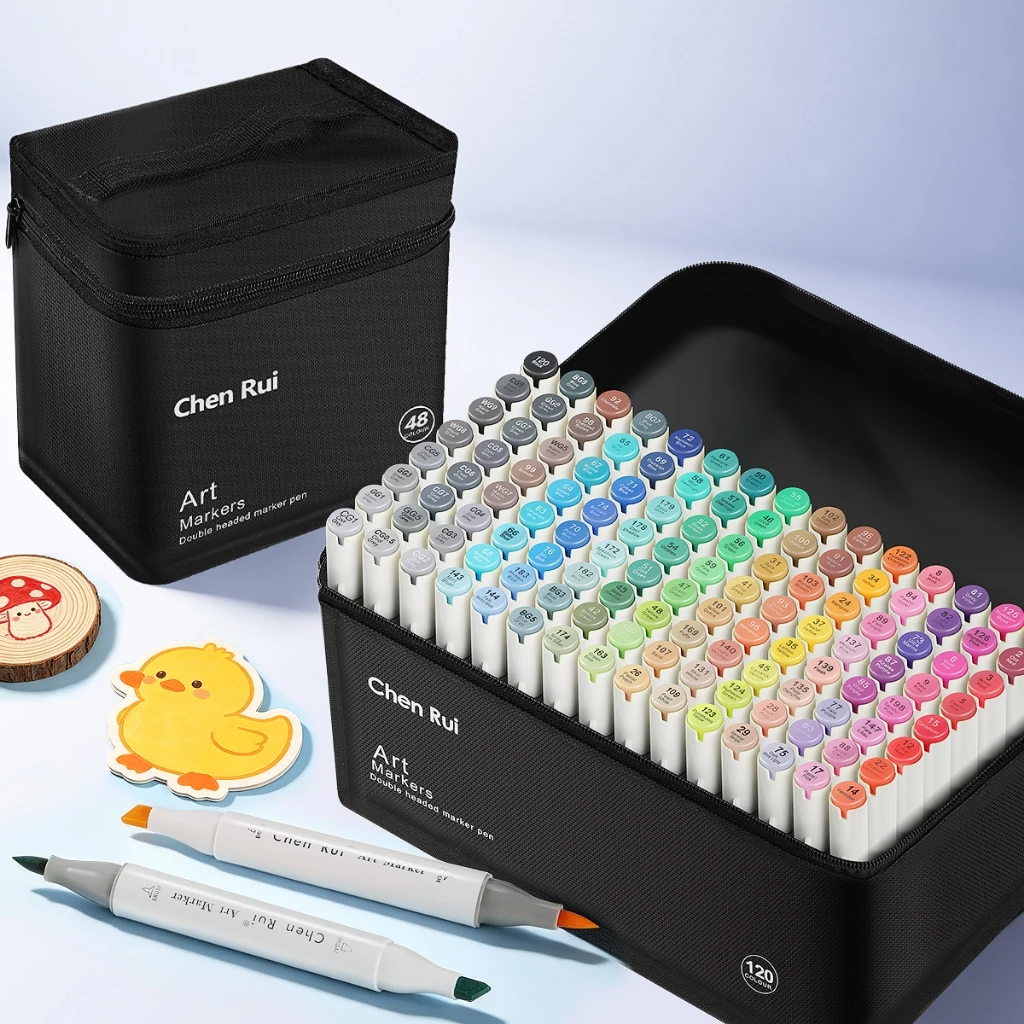 MW&Chenrui Bút Màu Marker Chuyên Nghiệp Ngòi đôi (Cọ + Đầu rộng),Kèm Túi Vải,Vẽ Tranh,Bút Maker,Bút viết,Nhà Sách Online