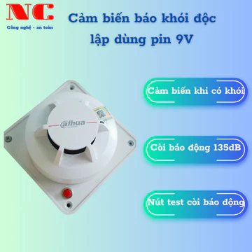 [CÓ TEM KIỂM ĐỊNH] Cảm biến báo khói, cảm biến báo nhiệt độc lập dùng pin 9V âm báo 135dB