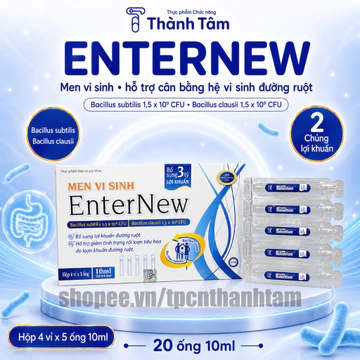 Men vi sinh Enter New bổ sung lợi khuẩn, hổ trợ giảm tình trạng rối loạn tiêu hoá do loạn khuẩn đường ruột - Hộp 20 ống