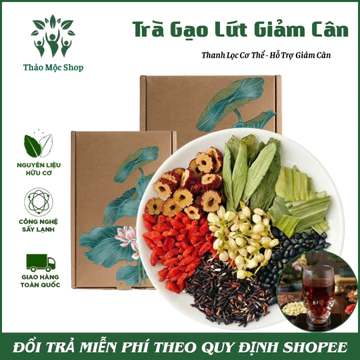 Trà Gạo Lứt Giảm Cân gồm Gạo Lứt, Đậu Đen, Hoa Nhài, Cỏ Ngọt, Kỳ Tử, Đậu Đỏ, Lá Nếp - Thảo Mộc Shop