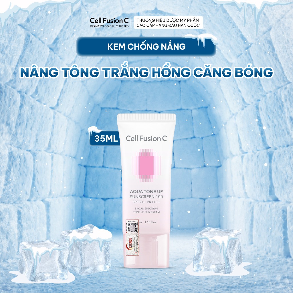 Kem Chống Nắng Nâng Tone Cấp Ẩm Cell Fusion C Aqua Tone Up Sunscreen 100 SPF 50+ PA++++