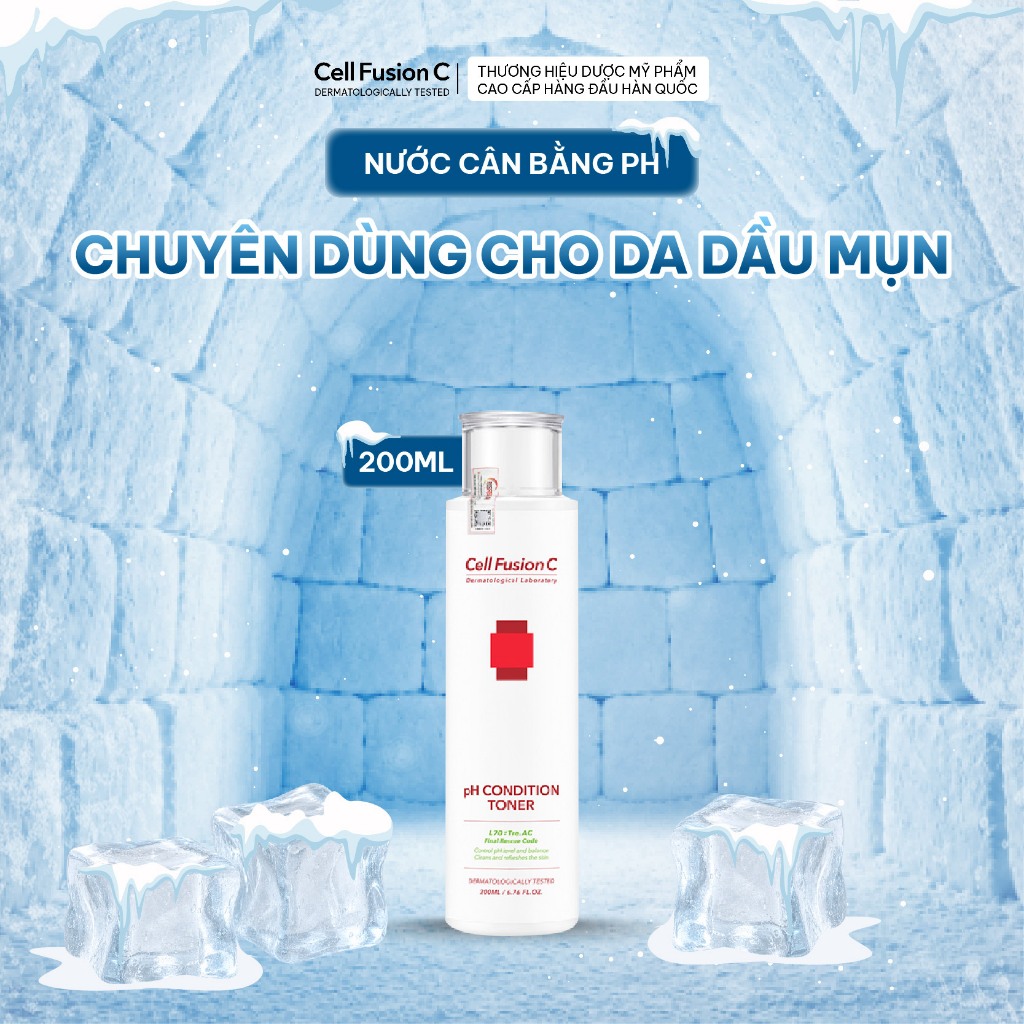 Toner Cân Bằng pH Kiểm Soát & Cải Thiện Da Dầu Mụn Cell Fusion C Tre.AC pH Condition Toner 200ml
