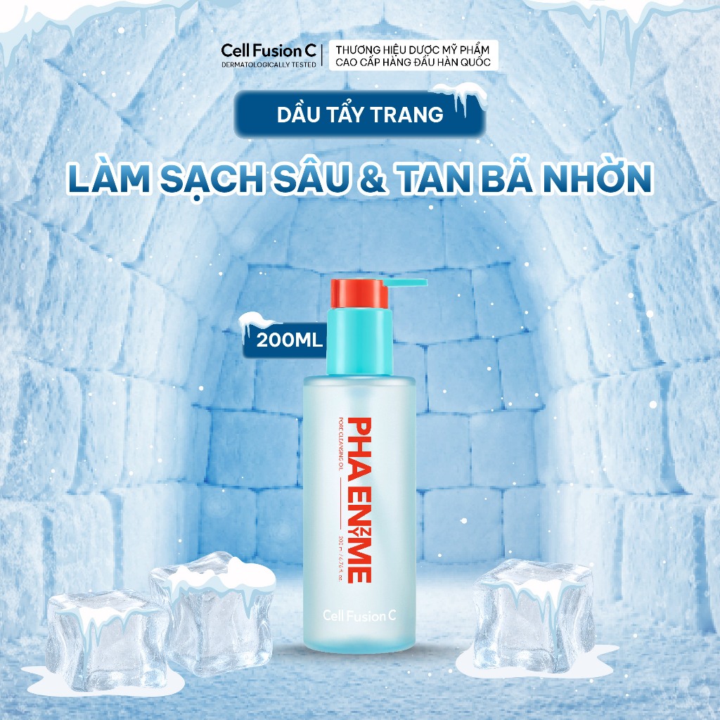 Dầu Tẩy Trang Làm Sạch Sâu Chứa Enzyme Thực Vật Cell Fusion C PHA Enzyme Pore Cleansing Oil 200ml