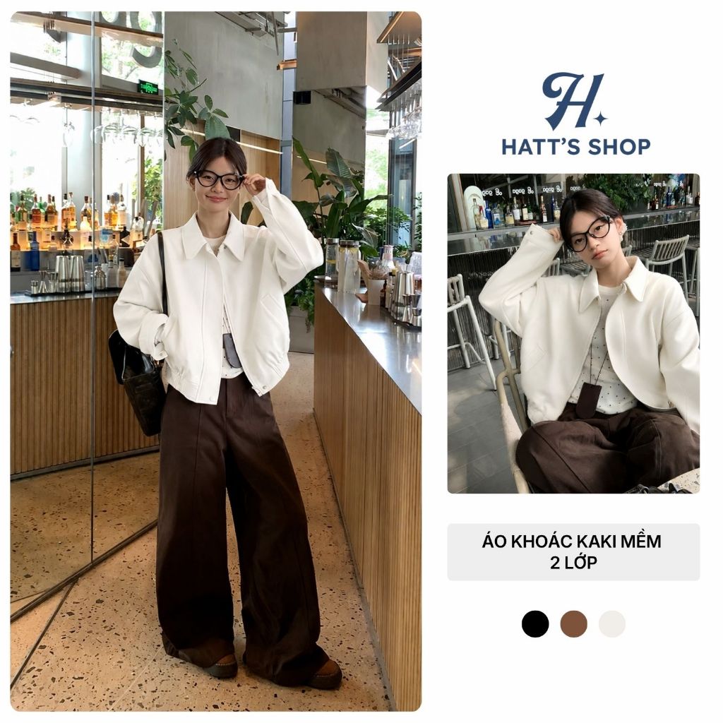 Áo Khoác Kaki Mềm 2 Lớp Áo Khoác Nữ HATT SHOP Cổ Đức Dáng Vừa Chất Vải Dày Dặn Cá Tính Năng Động M705 H99