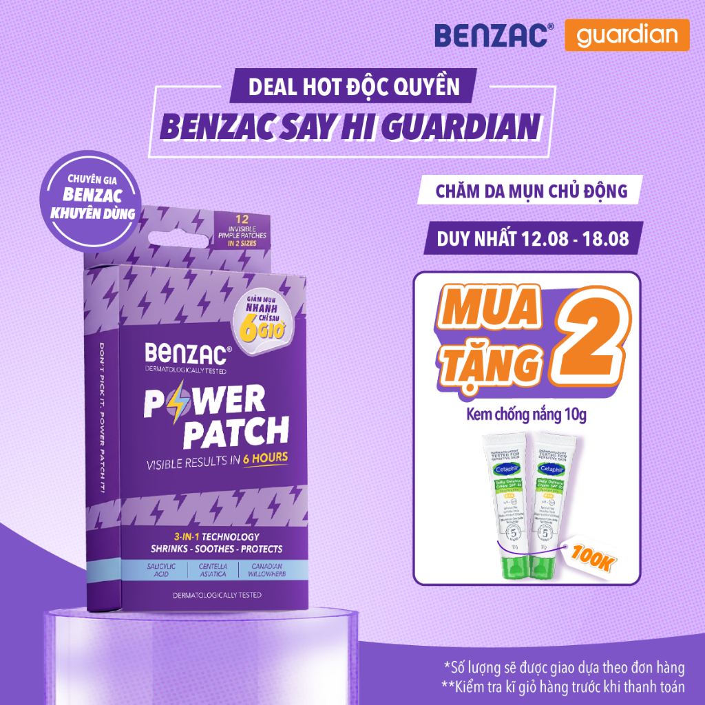 Gói Miếng Dán Lên Vùng Da Bị Mụn Benzac Power Patch 12 Miếng | Guardian Việt Nam