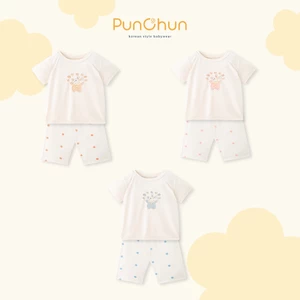 [PUNCHUN 6M-5Y] Bộ quần áo cộc cổ tròn Punchun Magic thỏ cho bé gái