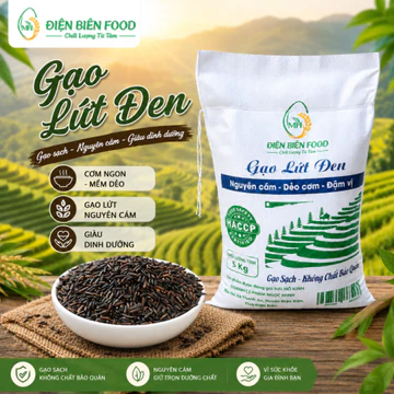 Gạo Lứt Đen, Gạo Lứt Tím Than Nguyên Cám đóng bao dẻo ngon thơm tự nhiên