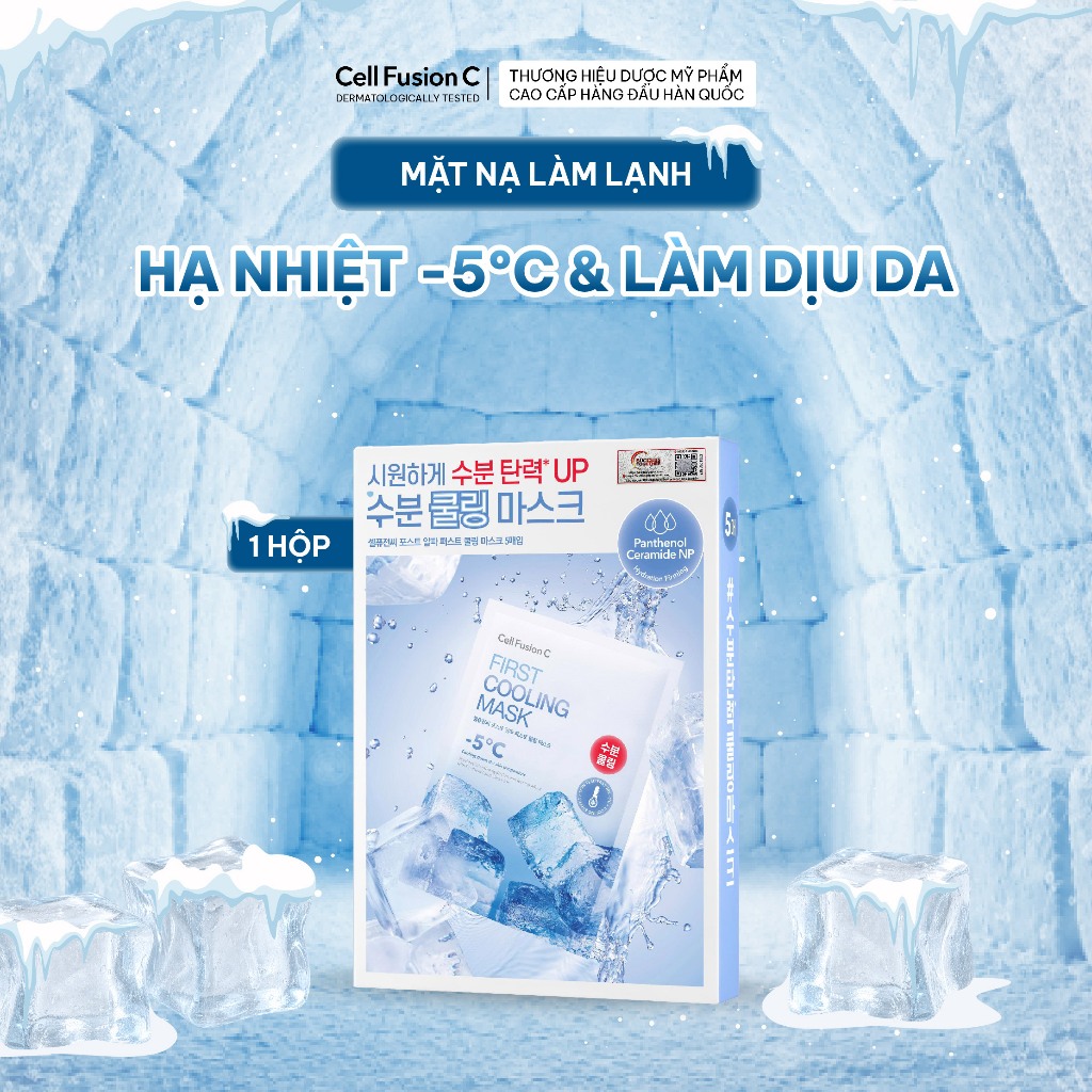 Mặt Nạ Hạ Nhiệt - 5 Độ & Làm Dịu Da Cell Fusion C First Cooling Mask Hộp 5 Miếng