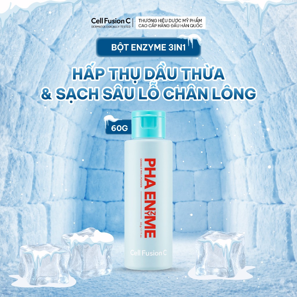 Bột Tẩy Tế Bào Chết Làm Sạch Sâu Chứa Enzyme Thực Vật Cell Fusion C PHA Enzyme Granule Peels Powder 60g