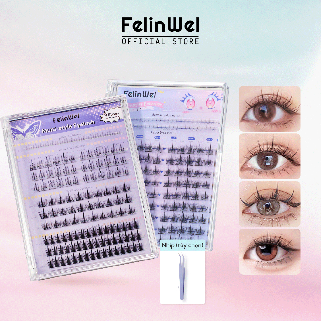 FelinWel - Bộ Mi Cụm Đa Dạng Kiểu, Phù Hợp Cho Cả Mắt Trên Và Dưới - Tái Sử Dụng & Bao Gồm Đầy Đủ Dụng Cụ