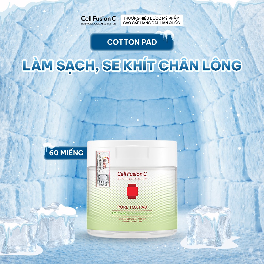 Toner Pad Làm Sạch Sâu & Thu Nhỏ Lỗ Chân Lông Chứa PHA Cell Fusion C Pore Tox Pad