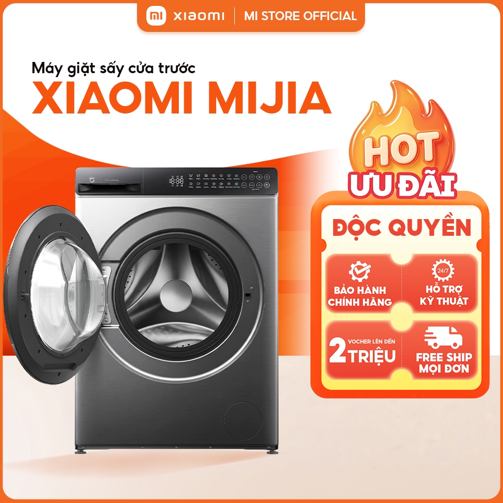 Máy Giặt Sấy Thông Minh 2 trong 1 Xiaomi Mijia | Inverter,Giặt 10.5Kg, Sấy 7Kg, Điều Khiển Qua App