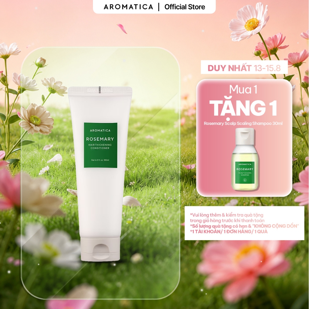 Dầu Xả Ngăn Rụng Tóc AROMATICA Rosemary Hair Thickening Conditioner 180ml