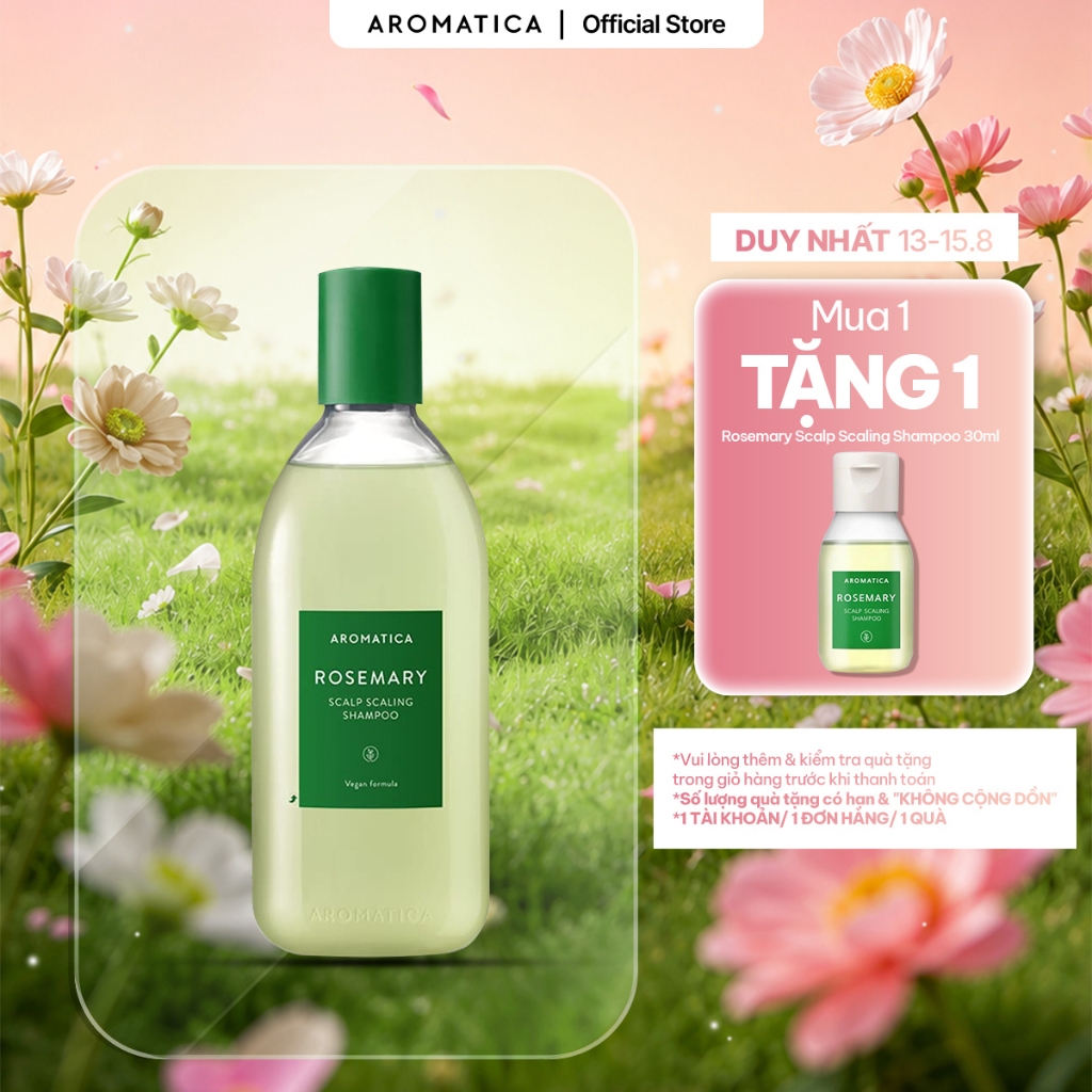Dầu Gội Hương Thảo Ngăn Rụng Tóc Aromatica Rosemary Scalp Scaling Shampoo 400Ml