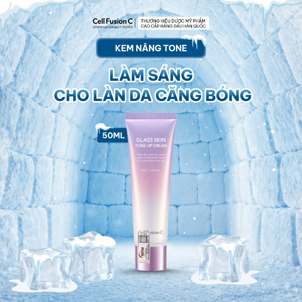 Kem Nâng Tone Làm Trắng Sáng Cấp Ẩm Căng Bóng Da Cell Fusion C Glass Skin Tone Up Cream 50ml