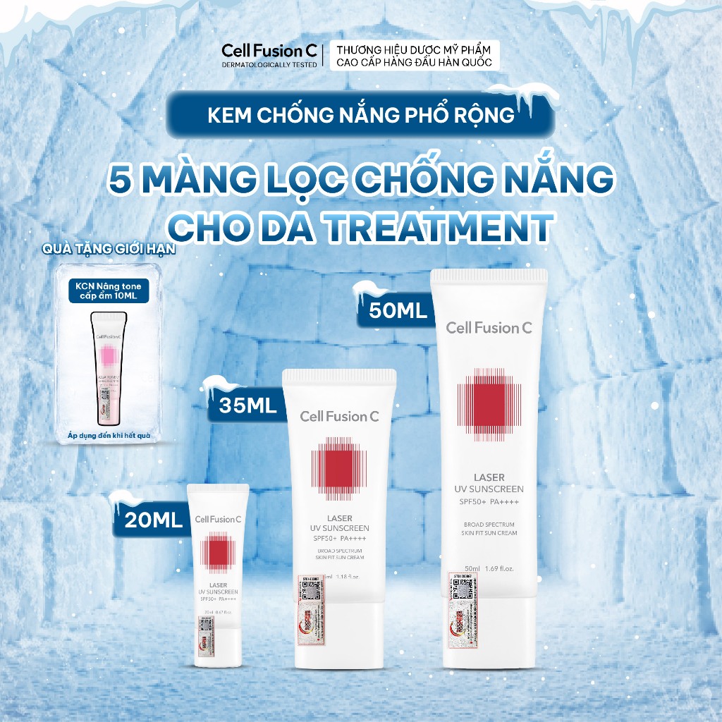 Kem Chống Nắng Phổ Rộng Cho Da Treatment Sau Laser Phi Kim Cell Fusion C Laser UV Sunscreen SPF50+ PA++++