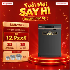 Máy rửa bát Nagakawa, sức chứa 16 bộ bát đĩa, 6 chế độ rửa sấy khô tiết kiệm điện, miễn phí lắp đặt
