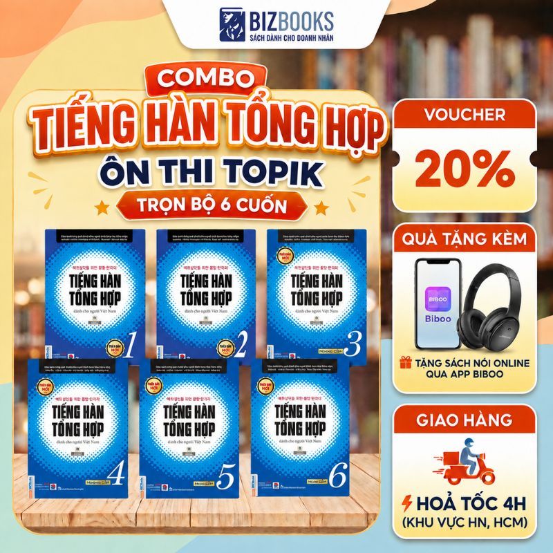 Combo Sách Tiếng Hàn Tổng Hợp Dành Cho Người Việt (Tập 1-6) Luyện Thi TOPIK MCBooks