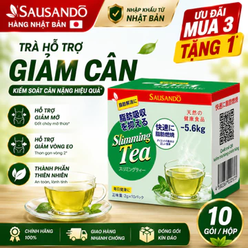 Trà Giảm Cân Nhật Bản SAUSANDO 10 Gói, Trà Hỗ Trợ Giảm Mỡ Kiểm Soát Cân Nặng, Giữ Dáng Chính Hãng