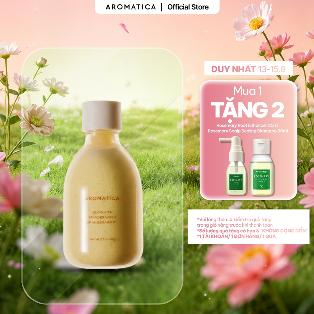Bột rửa mặt AROMATICA GLOW VITA POWDER WASH ORANGE & NEROLI 60g