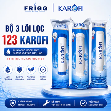 Bộ 3 lõi lọc nước Karofi 123 CTO Smax Duo với lõi số 2 CTO lưới (lõi ghi số 3) dùng cho model S-S038,O-P1310, P95, U05,.