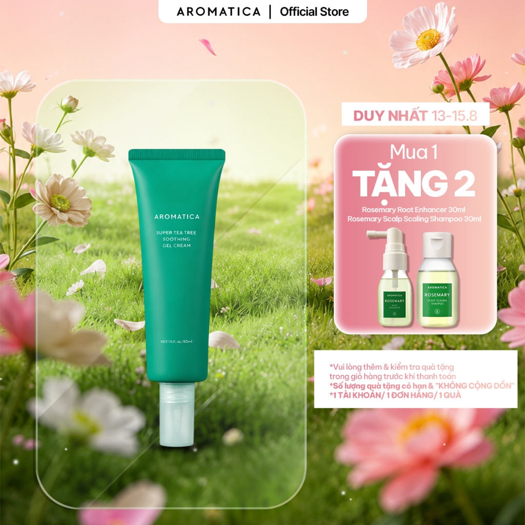 Gel Dưỡng Ẩm Dịu Nhẹ Aromatica Super Tea Tree Soothing Gel Cream 50ml