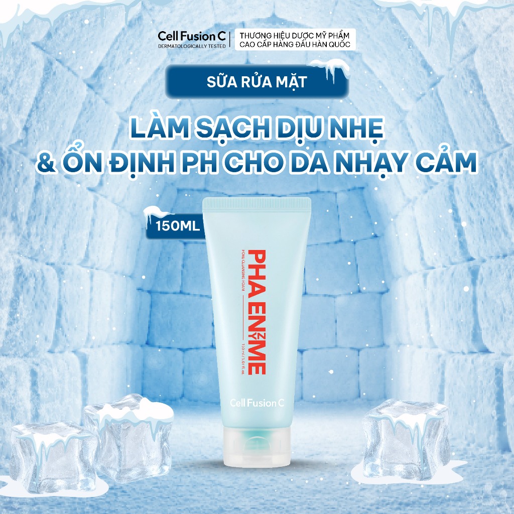 Sữa Rửa Mặt Dạng Bọt Làm Sạch Sâu Lỗ Chân Lông Giảm Mụn & Dầu Nhờn Cell Fusion C PHA Enzyme Pore Cleansing Foam 150ml