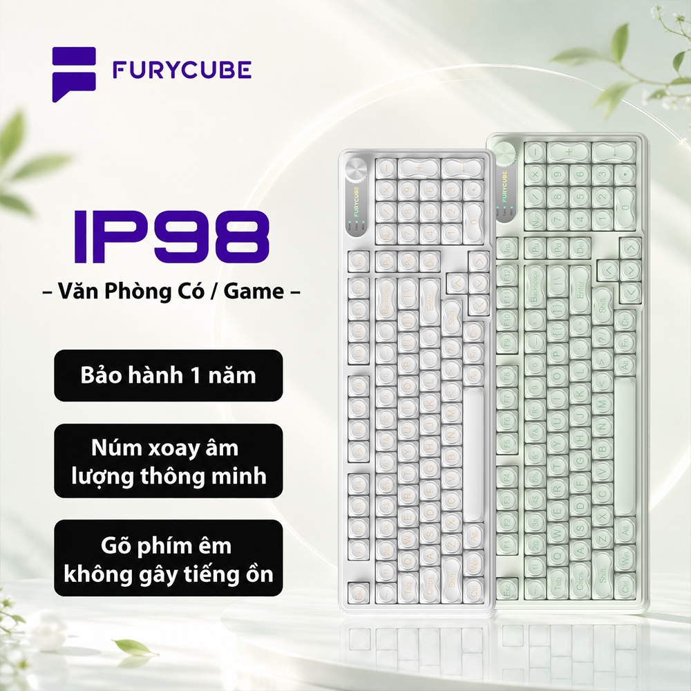 Bàn Phím Có Dây FURYCUBE IP98, LED RGB Keyboard, Gõ Êm Chống Ồn Cho Win/ MacOS, Văn Phòng Có / Game | BigBuy360 - bigbuy360.vn