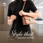 Bộ hộp quà trắng LATA (Túi đeo chéo nữ LATA HN112 + Hộp quà HQ2T + Túi giấy TG2T + Túi rút BVR3838 + Thiệp cảm ơn BT1) — ảnh 2