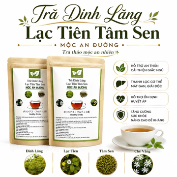 2 Túi Trà Cho Người Mất Ngủ- Trà Ngủ Ngon -Trà Đinh Lăng Lạc Tiên Tâm Sen Mộc An Đường Dùng Trong 1 Thán