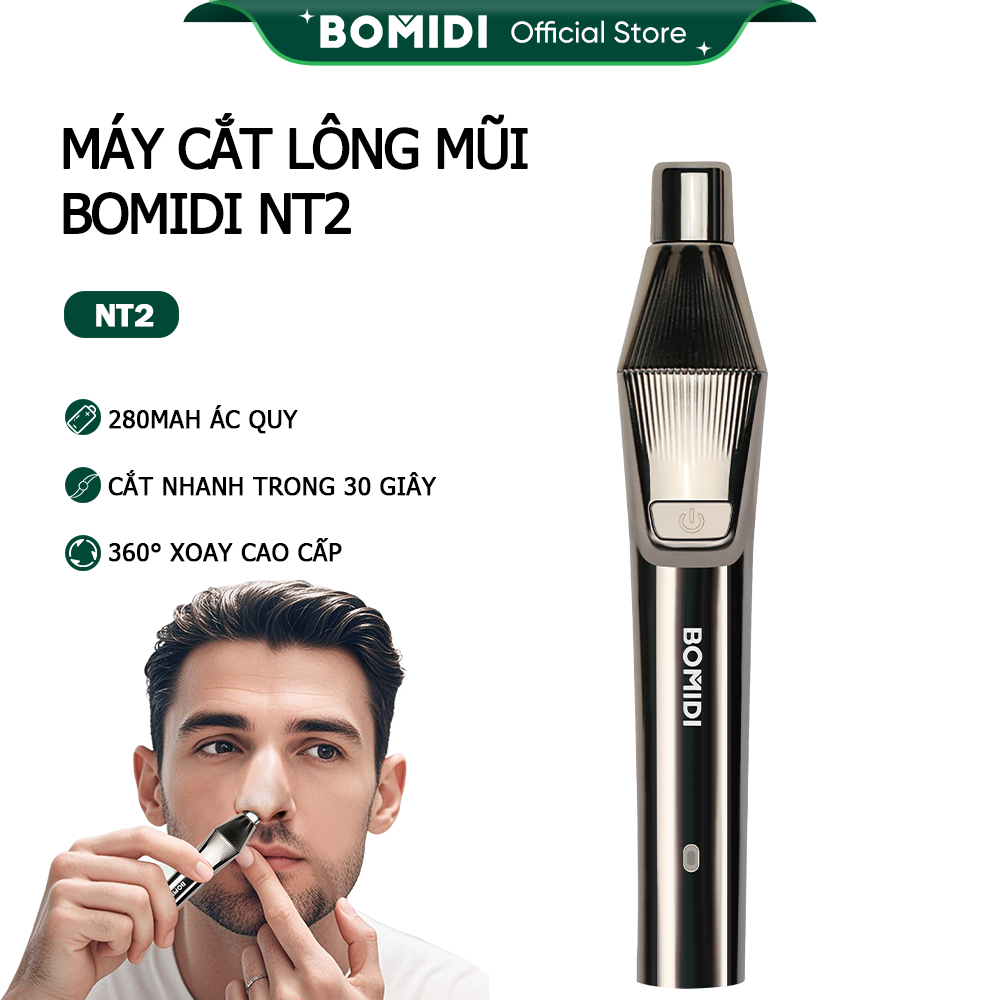 Máy Cắt Lông Mũi Bomidi NT2 Sạc Type-C, Vệ Sinh Dễ Dàng An Toàn Tiện Lợi Có Thẻ Tháo Ra.
