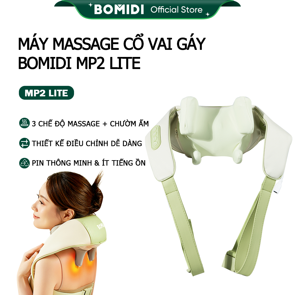 【 Sẵn】Máy Massage Cổ Vai Gáy BOMIDI MP2 Lite - 6 Điểm Massage - Đai dây cố định - 2 Chế độ Chườm Ấm