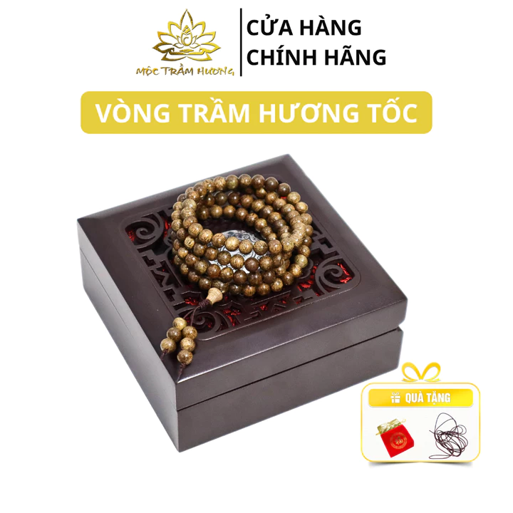 Vòng Tay Trầm Hương Chuỗi Tràng 108 Hạt 6/7/8 mm Trầm Tốc Việt - Mộc Trầm Hương MTH