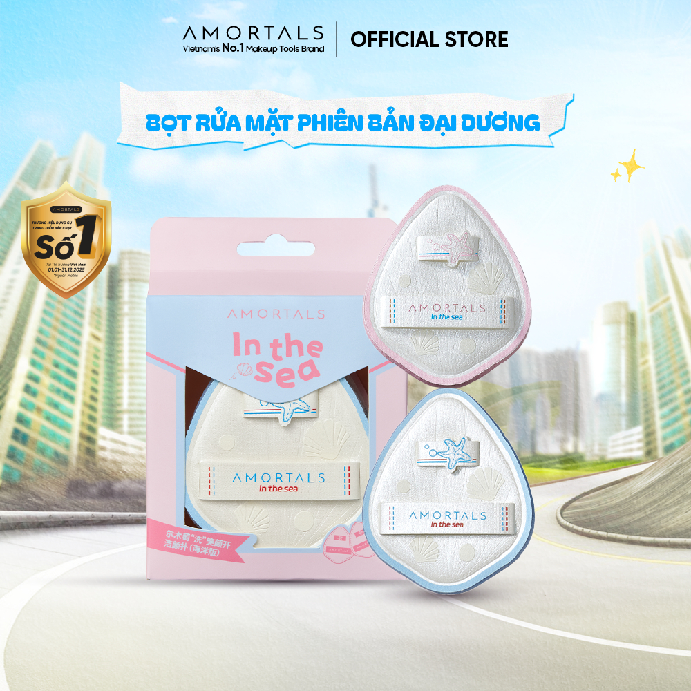 Bọt Mút Rửa Mặt Phiên Bản In The Sea 3.0 Amortals -Tẩy Trang & Làm Sạch 2in1, Siêu Mềm Mại, Làm Sạch An Toàn Cho Da