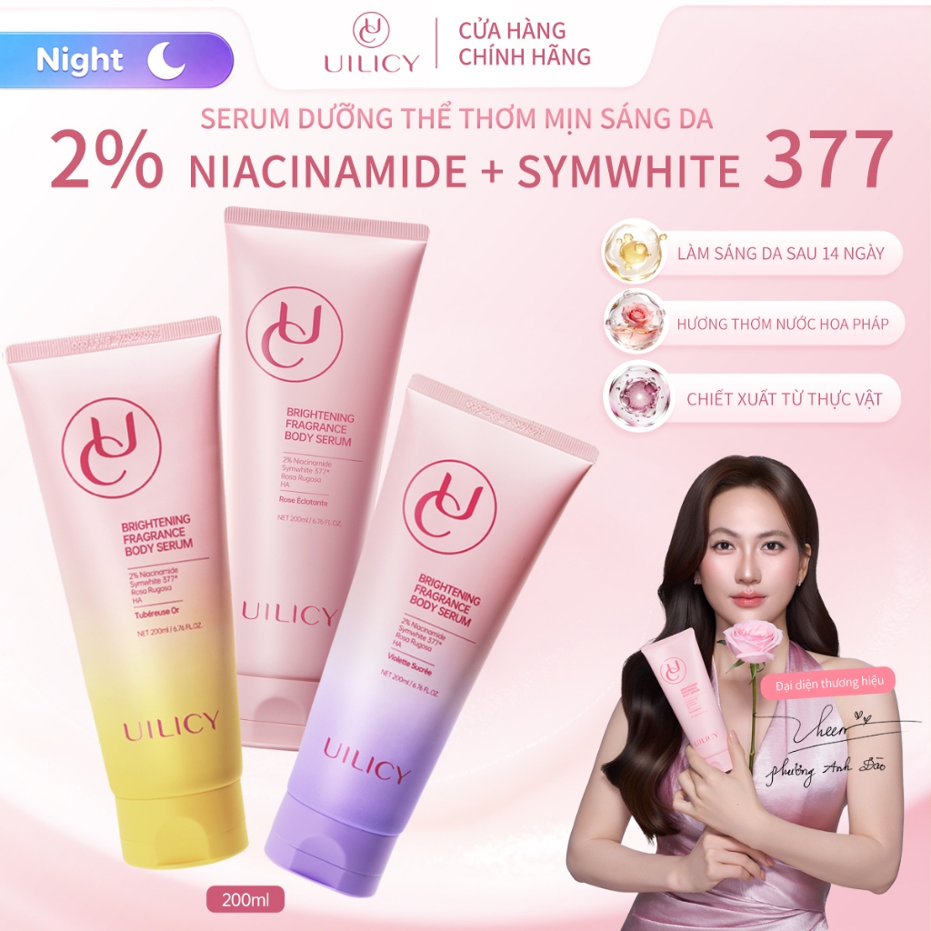 Sữa Dưỡng Thể Trắng Da Dưỡng Trắng Da Body 2% Niacinamide Symwhite377 Dưỡng Ẩm Sáng Da Làm Dịu Da Mịn Màng UILICY 200ml