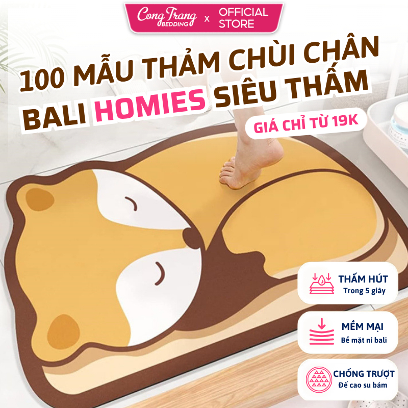 Thảm Lau Chân CongTrang Bedding thiết kế , Thảm Chùi Chân Bali 100 Mẫu Độc Quyền 2026 Thấm Hút Nước Chống Trơn Trượt