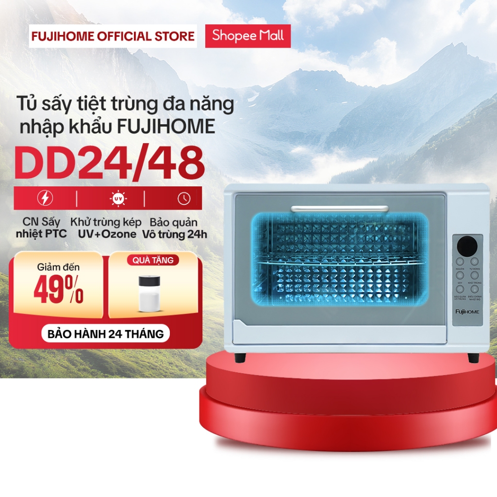 Tủ sấy tiệt trùng khử khuẩn UV Nhập Khẩu Fujihome, tủ khử trùng thiết bị dụng cụ y tế, spa, bình sữa đa năng